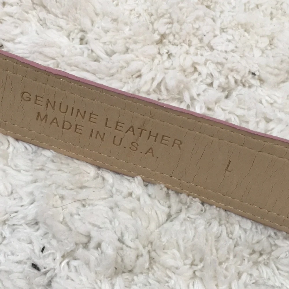 Avignon pink leather belt